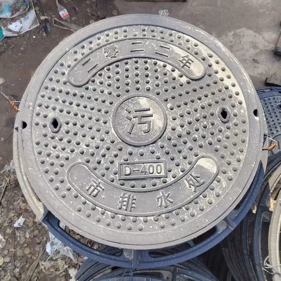 철 비 거슬리는 소리 연성이 있는 철 맨홀 뚜껑 도시 하수구 맨홀 뚜껑 수평한 구조상 거슬리는 소리